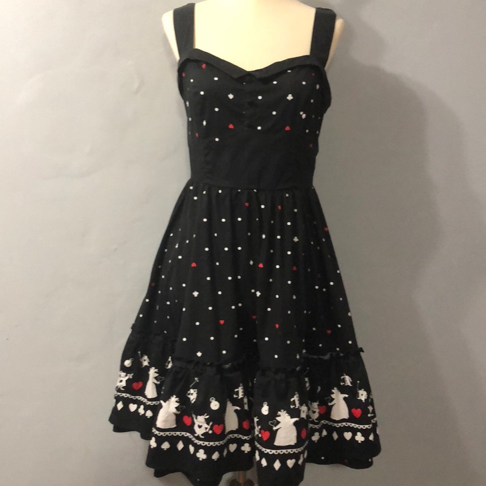 Alice Wonderland queen hearts pinup dress medium